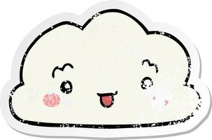 distressed sticker of a cartoon cloud vector