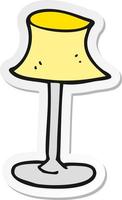 sticker of a cartoon lamp vector