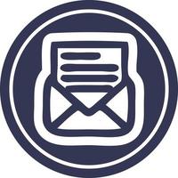 envelope letter circular icon vector