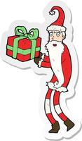 sticker of a cartoon santa claus vector