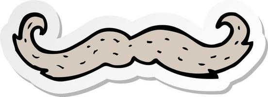 sticker of a cartoon mustache symbol vector