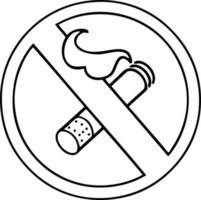 line drawing cartoon no smoking allowed sign vector