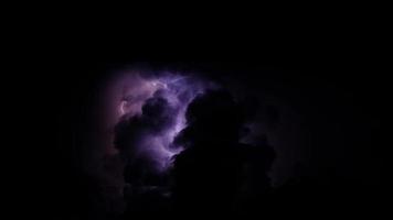 Lightning in the night sky, flashes on the cloudscape in the darkness, thunderbolt effect variations, fx isolated, storm with lightning bolt, lightning strikes in the clouds in the dark, thunderstorm. video