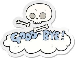 sticker of a cartoon good-bye symbol vector