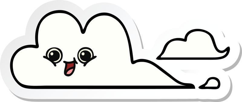 sticker of a cute cartoon clouds