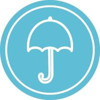 open umbrella circular icon vector
