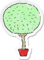 retro distressed sticker of a cartoon tree vector