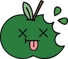 cute cartoon juicy apple vector