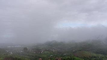 tempo periodo di mare di nebbia flusso nel valle nel mattina video