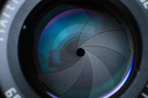 Close up aperture lens photo