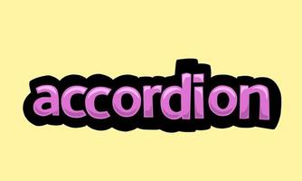 ACCORDION writing vector design on a yellow background