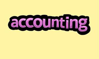 ACCOUNTING writing vector design on a yellow background