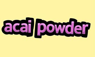 diseño de vector de escritura de polvo de acai sobre un fondo amarillo