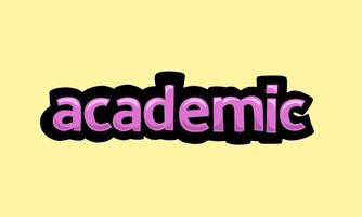 ACADEMIC writing vector design on a yellow background