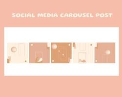 Social media carousel post template vector