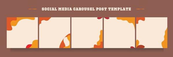 Social media carousel post template vector