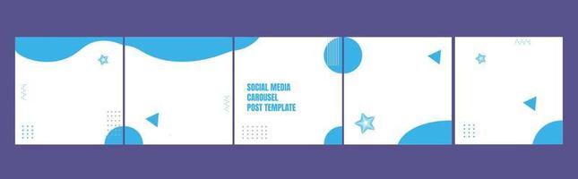 Social media carousel post template vector