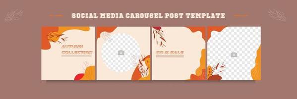 Social media carousel post template vector