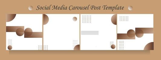 Social media carousel post template vector