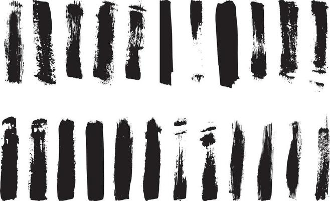 Set of grunge paint brush strokes