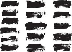 Set of grunge paint brush strokes vector