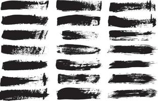 Set of grunge paint brush strokes vector