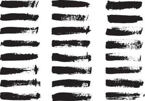 Set of grunge paint brush strokes vector