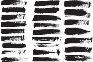 Set of grunge paint brush strokes vector