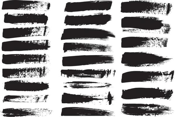 Set of grunge paint brush strokes
