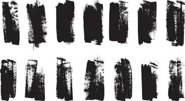 Set of grunge paint brush strokes vector