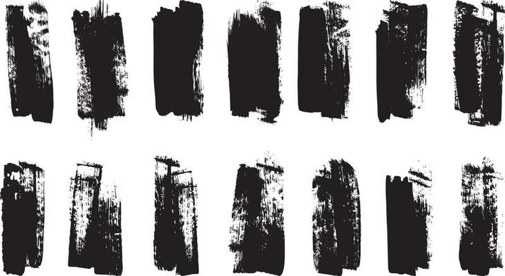 Set of grunge paint brush strokes