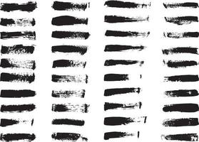 Set of grunge paint brush strokes vector