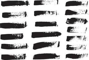 Set of grunge paint brush strokes vector