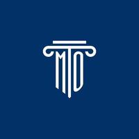 MO initial logo monogram with simple pillar icon vector