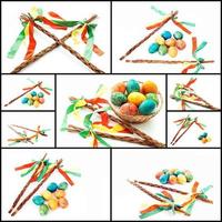 Collage Easter eggs photo