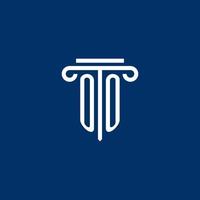 OO initial logo monogram with simple pillar icon vector