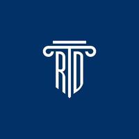 RD initial logo monogram with simple pillar icon vector