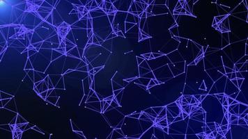 Purple futuristic abstract molecular dot geometric structure space background animation, modern triangle shaped technology particle analysis themed illustration photo