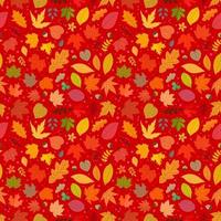 Seamless pattern of colorful autumn leaves. Vector seamless background