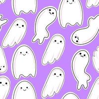 Vector Seamless pattern with cute ghosts pattern for halloween