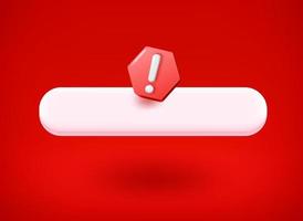 Empty button mockup with stop sign. 3d vector illustration