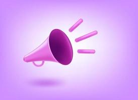 Loudspeaker with voice waves. 3d vector illustration