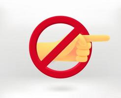 No pointers with shaking hand icon. 3d vector illustration