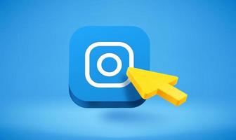 Pressing on image gallery app icon. 3d vector illustration