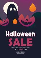 Halloween sale banner background. Halloween illustration template for poster, flyer, sale, and all design. vector