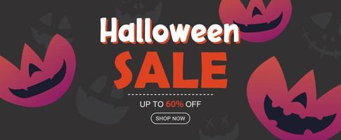 fondo de banner de venta de halloween. plantilla de ilustración de halloween para póster, volante, venta y todo el diseño. vector