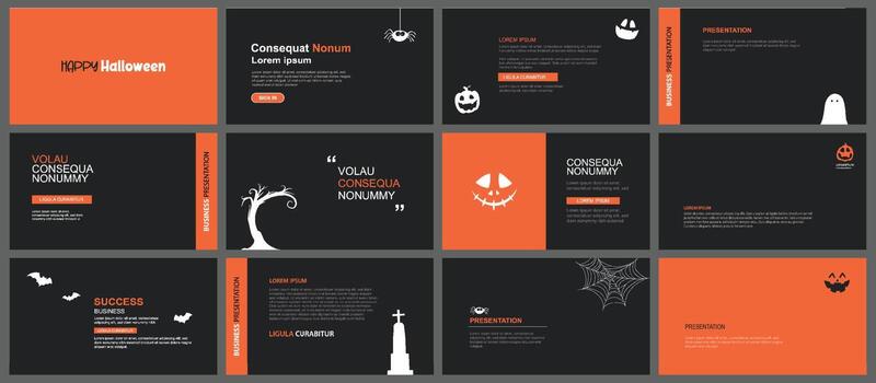 Presentation and slide layout background. Design halloween template. Use for business keynote, presentation, slide, marketing, leaflet, advertising, template, modern style. vector
