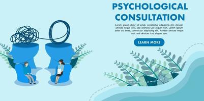 concept of helping patients with psychological problems. Therapy for mental illness. Mental health problems and their treatment. Mental disorder concept. Flat cartoon vector illustration.