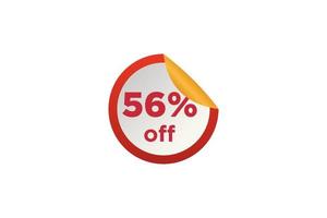 56 discount, Sales Vector badges for Labels, , Stickers, Banners, Tags, Web Stickers, New offer. Discount origami sign banner.