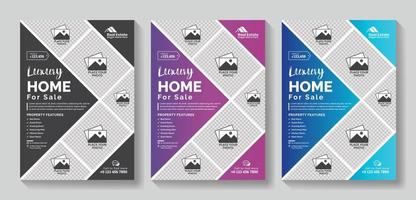 folleto de diseño de plantilla de folleto de negocio corporativo de folleto de bienes raíces de construcción de venta de casas vector